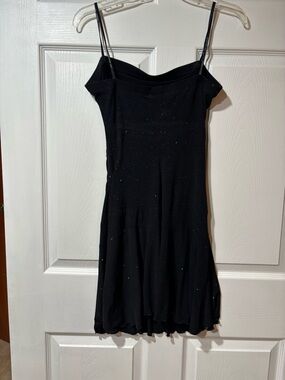 City Triangles Black Sparkle Spaghetti-Strap Mini Dress